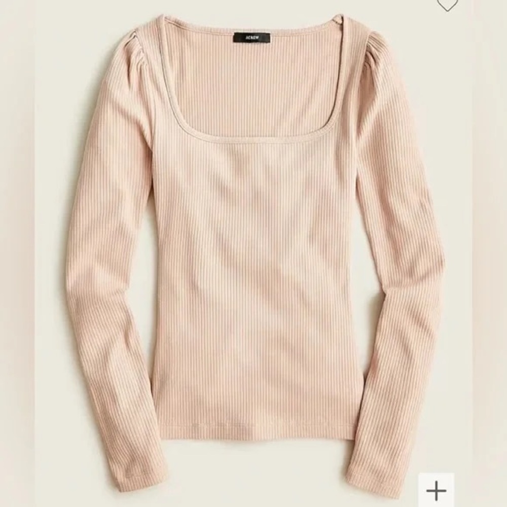 J Crew Ribbed stretch-cotton squareneck T-shirt in XXL